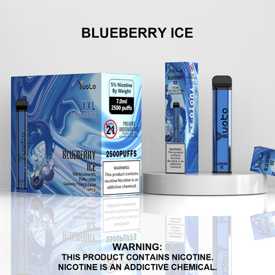 Grosir Vape Pen 2022 Desain Baru Disposable Vaporizer dengan Harga Terendah 7ml Baterai E-Liquid 1200mAh Blueberry Ice