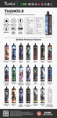 Pengalaman 23 Rasa dengan YUOTO sekali pakai Vape DualMesh Coil 10-12W Wattage