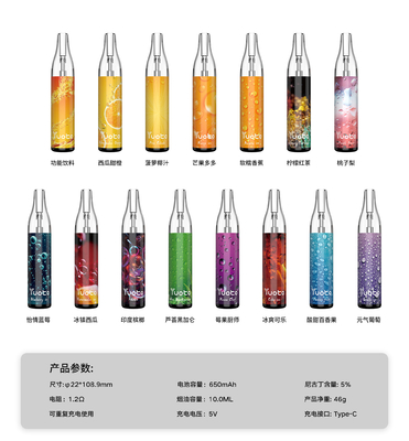 Perangkat Vape Isi Ulang 10ml sekali pakai yang dipimpin dengan baterai 700mah