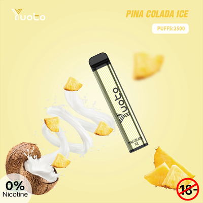 SS304 Yuoto XXL 2500 Puff Disposable Vape 1650mAh Battery Untuk Relax Puff Bar