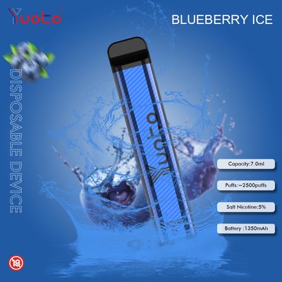 Yuoto 2500 Puffs 23 rasa 7 ML Kapasitas baterai 1200 mAh Kapasitas baterai Mint Ice