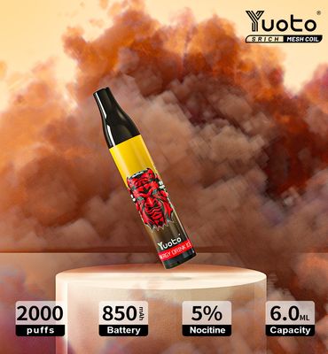 Asli Yuoto 2000 Puff Vape Jala Sekali Pakai Coil 6 Ml E Juice Baterai 850 MAh Rokok Elektrik Vape Pen
