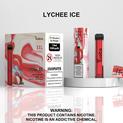 Yuoto XXL 2500 puff, vape sekali pakai 7ml volume cairan pencetakan logo rasa yang berbeda