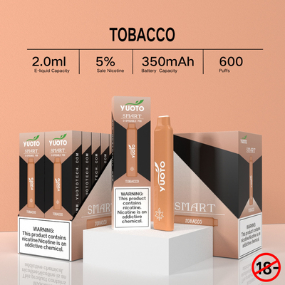 2022 Baru Datang Beberapa Rasa Buah Yuoto Smart 600 Puffs 5% Nikotin Sekali Pakai Vape Pen