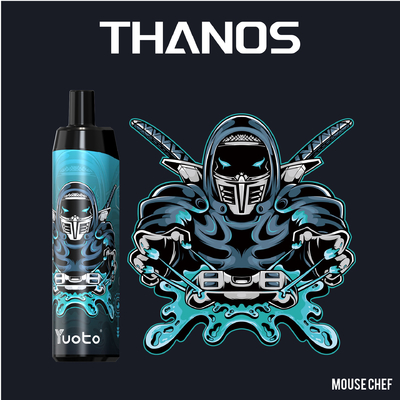 Vape pod Yuoto Thanos 5000 Puff buah flavo Nikotin 14ML E Liquid 650mAh mesh coil isi ulang dengan Tipe C