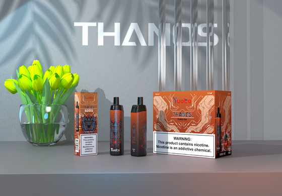 Semangka Es Sekali Pakai Vape Yuoto Thanos 5000 Puff E Rokok dengan Mesh Coil 14ml E-Liquid 650mAh Baterai