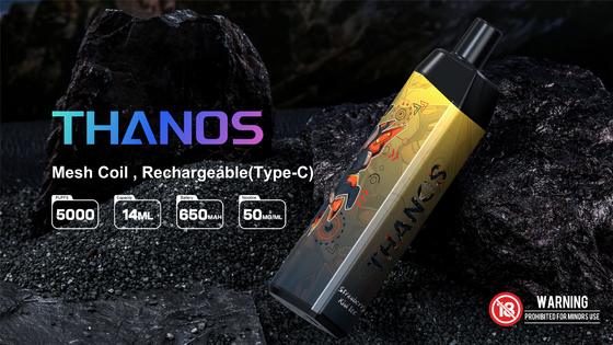 5000 Puff Disposable Vape Pod Rasa Peach Yuoto Thanos Mesh Coil 14ml Baterai Ejuice 650mAh dari Pabrik China