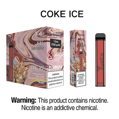 Tongkat rokok elektronik Yuoto xXL 2500 Puff Disposable Vape Coke Ice 7ml penampilan bergaya