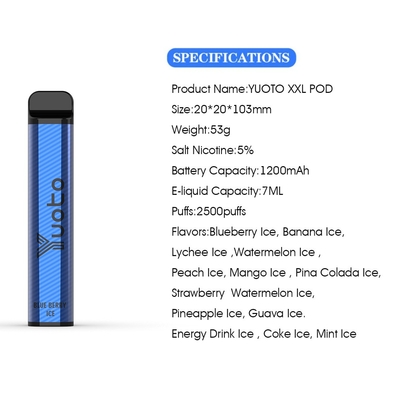 Yuoto Top Jual Rokok E Sekali Pakai XXL 2500 Puffs Shisha Pen Mouse Chef 50mg Nikotin