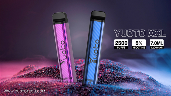Yuoto XXL 2500 Puffs Disposable Vape Pen Hookah dengan Baterai 7ml E-Liquid 1200mAh Langsung dari Pabrik China