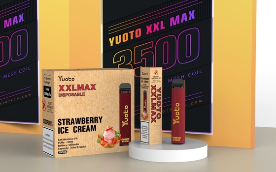 rasa es mangga Yuoto xxl Max 3500 Puffs vaporizer sekali pakai Mesh Coils Permukaan Kulit 9ml