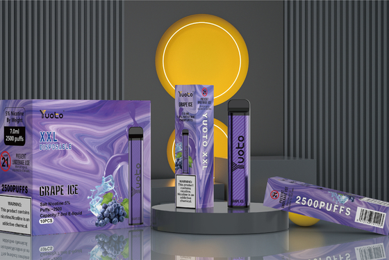 7ml 2500 Puff Vape Sekali Pakai, Rasa Buah Yuoto Xxl Vape Pen Oem Odm