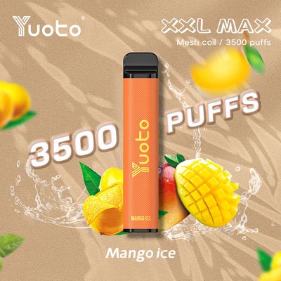 3500 Puffs XXL MAX BARU Yuoto Disposable Vape Mango Ice Mesh Coil 5% 2% Nikotin