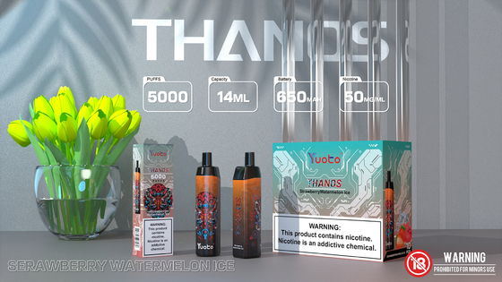 Mesh Coil Isi Ulang E Rokok, Yuoto Thanos 5000 Puffs 14ML 650mAh Dengan Tipe C