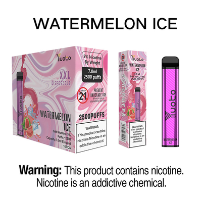 Yuoto Orignal XXL Disposable Vape Pod 2500 Puff Semangka Es 5% Nic 1200mAh Baterai
