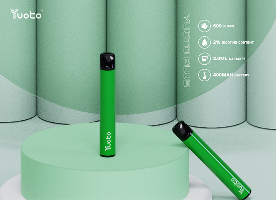 2% Nikotin 2ml E Juice Yuoto Plus 600 Puffs Vape Pen Dengan Sertifikasi Tpd