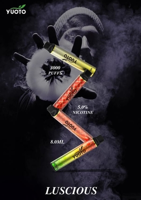 China USA UK Saudi Populer Vape Yuoto Luscious 3000 Puffs 8ml Disposable Vape 5% Nikotin Garam