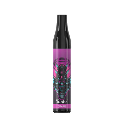 YUOTO Botol 600 Puff Pena Vape sekali pakai Grape Ice Mesh Coil 2% Nikotin TPD Eropa