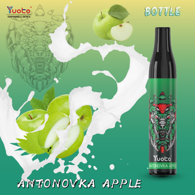 sekali pakai e cig Polong rendah nikotin 20mg Yuoto Botol 600 Puffs Antonovka Apple 2ml