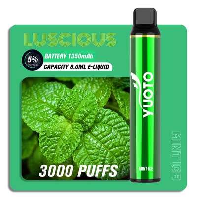 OEM ODM Rasa Buah Puff Bar Vape Pen, 8ml 3000 Puff Yuoto Luscious Vape Sekali Pakai