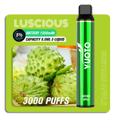 OEM ODM Rasa Buah Puff Bar Vape Pen, 8ml 3000 Puff Yuoto Luscious Vape Sekali Pakai