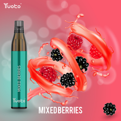 Yuoto Bottlemax Disposable Vape Pens Bulk 600 Puffs Mixed Berries Rendah Nikotin 2% TPD