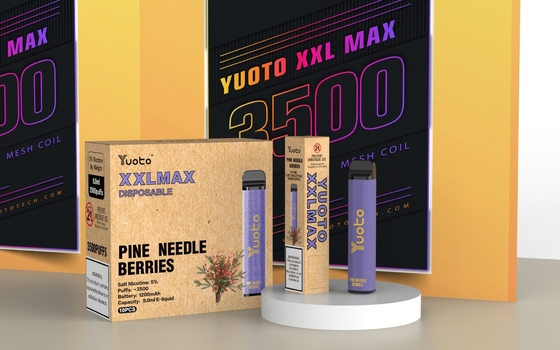 Yuoto XXL Max 0% 2% 5% Nic Disposable E Rokok Cartridge Mesh Coil yang Diisi Ulang