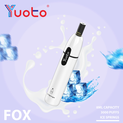 Fox 3000 Puffs Yuoto sekali pakai E Cigarette Vape Paper Filter 5% Nic