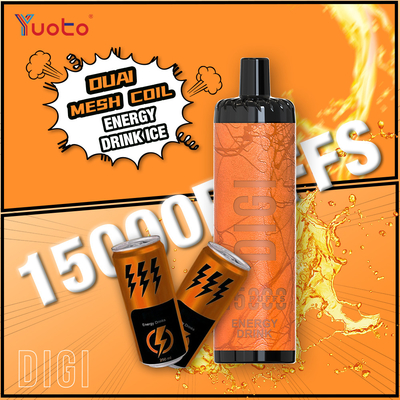 YUOTO Manufacturer DIGI 15000 Puffs Daul Mesh Coil Vape Adjustable Air Flow MTL dan DTL