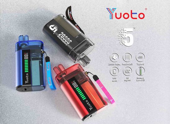 Aliran udara yang dapat disesuaikan YUOTO Vape sekali pakai dengan kapasitas baterai 850mAh dan 10-12W