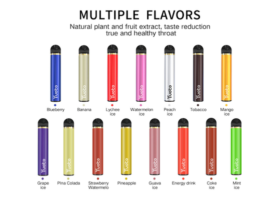 23 Flavours 1500 Puff Disposable Vape 5ml E Juice Capacity Sertifikat CE CF