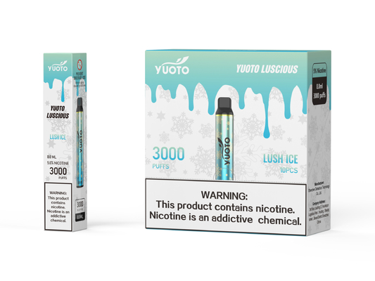 Yuoto luscious 22 Flavoured E Cigs Button Gratis, Mudah Digunakan Dengan Baterai 1350mAh