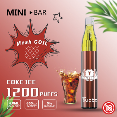Vape Yuoto Mini Bar 1200puff Cartridge Sekali Pakai Dapat Diganti