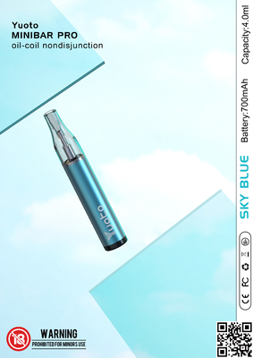 Yuoto Brand Mini Bar Vape Tahan Lama 5 Warna Tangki Minyak Transparan