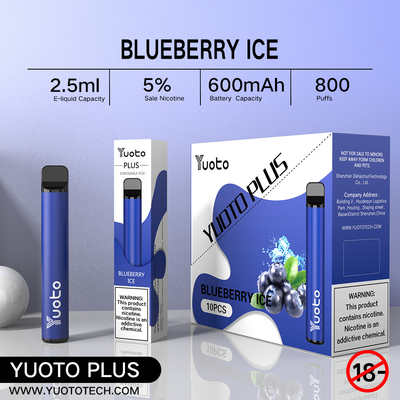 7W-12W Sekali Pakai E Cig Vape 100% Asli Yuoto Plus 800 puff 3.5V
