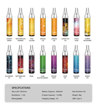 Yuoto Bubble Disposable Vape Kit 4000 Puff 10ml isi ulang tipe c 650mAh