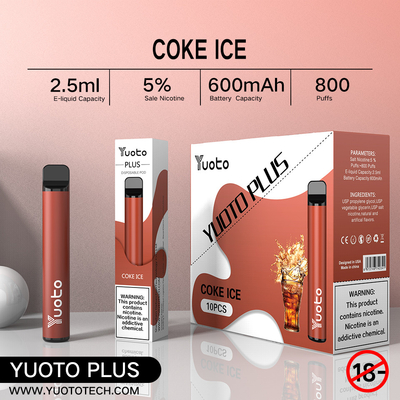 11 Rasa Campuran 800 Puffs Vape OEM / ODM Untuk Relaksasi Puff Bar
