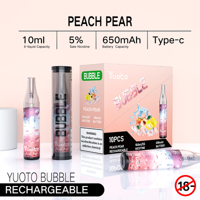 Yuoto bubble 4000puffs 650 mah 10ml rechargeable yuoto sekali pakai vape mesh coils non disjunction led shinning