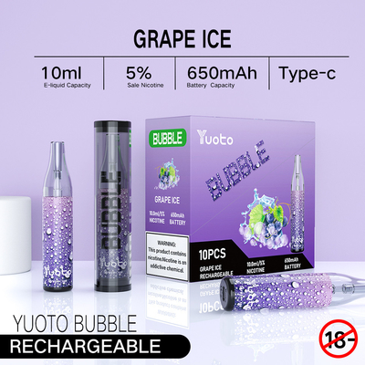 Yuoto bubble 4000puffs 650 mah 10ml rechargeable yuoto sekali pakai vape mesh coils non disjunction led shinning