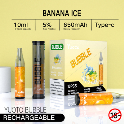 Yuoto bubble 4000puffs 650 mah 10ml mesh coil vape isi ulang sekali pakai non disjunction pina colada ecig vapor