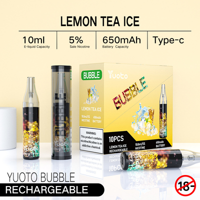 Yuoto bubble 4000puffs 650 mah 10ml mesh coil vape isi ulang sekali pakai non disjunction pina colada ecig vapor