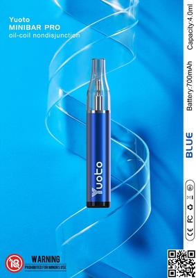 Yuoto minibar Custom Disposable Vapes 4ml isi ulang e liquid