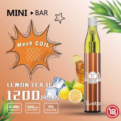 YUOTO Minibar 1200 Puff Vape Sekali Pakai 15 Flavour E Juice Baterai 4.0ml 650mAh