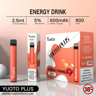Yuoto 800 Puffs Vape Dengan 11 Rasa Origal Area Kapasitas Jus 2.5 ML