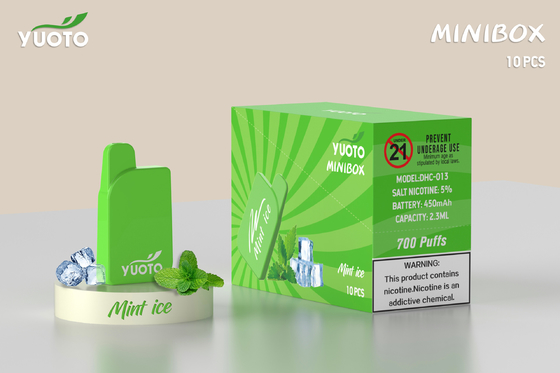 Produk Yuoto TPD 700 Puffs Mini Box Vape Sekali Pakai 15 Rasa Jus 2.0ml Nikotin 2% Baterai 450mAh