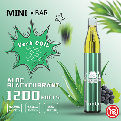 Yuoto MiniBar 1200 Puff Disposable Vape 15flavor E-Juice 4.0ml Baterai 650mAh