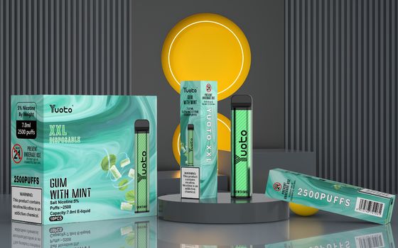 7 Ml Yuoto Vape sekali pakai XXL 2500 Puffs Perangkat Rasa