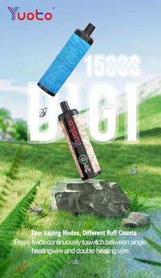 Yuoto DIGI 15000 Puffs Daul Mesh Coil Vape Disposable Vape dengan layar