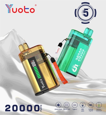 Yuoto 20000 menghisap vape sekali pakai dengan tangki minyak transparan
